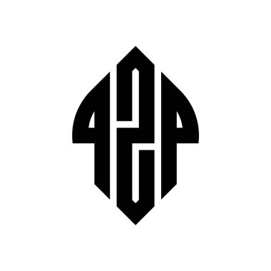 Çember ve elips şekilli QZP daire harf logosu tasarımı. QZP elips harfleri tipografik tarzda. Üç baş harf daire şeklinde bir logo oluşturuyor. QZP Çember Amblemi Soyut Monogram Harf İşaretleyici Vektörü.