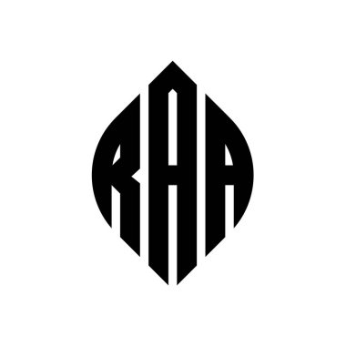 Çember ve elips şekilli RAA daire harf logosu tasarımı. RAA elips harfleri tipografik tarzda. Üç baş harf daire şeklinde bir logo oluşturuyor. RAA Çember Amblemi Soyut Monogram Harf İşaretleme Vektörü.