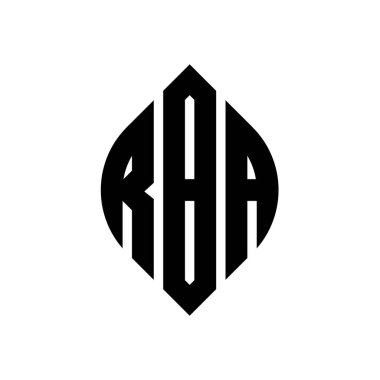 Çember ve elips şekilli RBA daire harf logosu tasarımı. Typographic tarzında RBA elips harfleri. Üç baş harf daire şeklinde bir logo oluşturuyor. RBA Çemberi Amblemi Soyut Monogram Harf İşaretleme Vektörü.