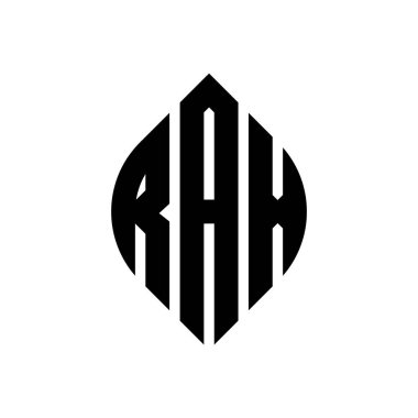 Çember ve elips şekilli RAX daire harf logosu tasarımı. RAX elips harfleri tipografik tarzda. Üç baş harf daire şeklinde bir logo oluşturuyor. RAX Çemberi Amblemi Soyut Monogram Harf İşaretleme Vektörü.