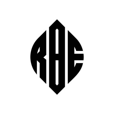 Çember ve elips şekilli RBE daire harf logosu tasarımı. Typographic tarzında RBE elips harfleri. Üç baş harf daire şeklinde bir logo oluşturuyor. RBE Çemberi Amblemi Soyut Monogram Harf İşaretleme Vektörü.