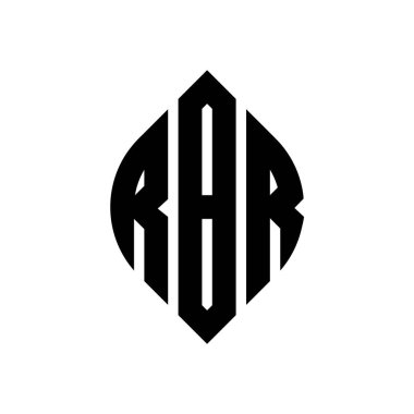 Çember ve elips şekilli RBR daire harf logosu tasarımı. Typographic tarzında RBR elips harfleri. Üç baş harf daire şeklinde bir logo oluşturuyor. RBR Çember Amblemi Soyut Monogram Harf İşaretleyici Vektörü.