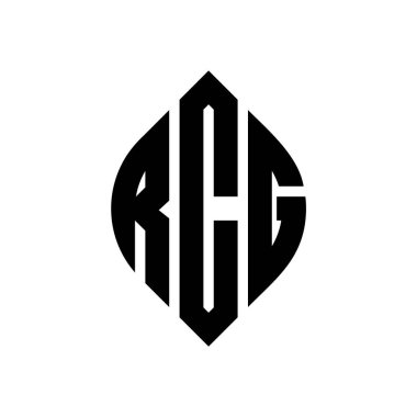 Çember ve elips şekilli RCG daire harf logosu tasarımı. Typographic tarzında RCG elips harfleri. Üç baş harf daire şeklinde bir logo oluşturuyor. RCG Çember Amblemi Soyut Monogram Harf İşaretleyici Vektörü.