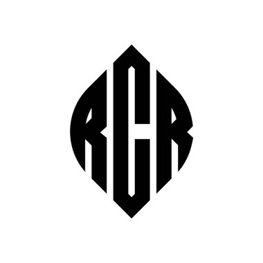 Çember ve elips şekilli RCR daire harf logosu tasarımı. Typographic tarzında RCR elips harfleri. Üç baş harf daire şeklinde bir logo oluşturuyor. RCR Çember Amblemi Soyut Monogram Harf İşaretleyici Vektörü.