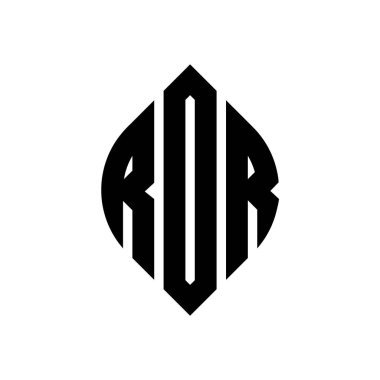 Çember ve elips şekilli RDR daire harf logosu tasarımı. Typographic tarzında RDR elips harfleri. Üç baş harf daire şeklinde bir logo oluşturuyor. RDR Çember Amblemi Soyut Monogram Harf İşaretleyici Vektörü.