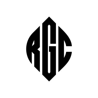 Çember ve elips şekilli RGC daire harf logosu tasarımı. Typographic tarzında RGC elips harfleri. Üç baş harf daire şeklinde bir logo oluşturuyor. RGC Çember Amblemi Soyut Monogram Harf İşaretleyici Vektörü.