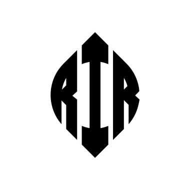 Çember ve elips şekilli RIR daire harf logosu tasarımı. RIR elips harfleri tipografik tarzda. Üç baş harf daire şeklinde bir logo oluşturuyor. RIR Çemberi Amblemi Soyut Monogram Harf İşaretleme Vektörü.
