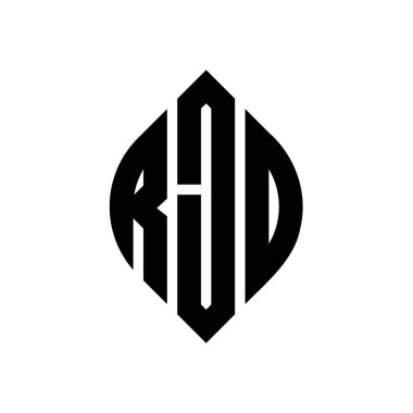 Çember ve elips şekilli RJD daire harf logosu tasarımı. Typographic tarzında RJD elips harfleri. Üç baş harf daire şeklinde bir logo oluşturuyor. RJD Çember Amblemi Soyut Monogram Harf İşaretleyici Vektörü.