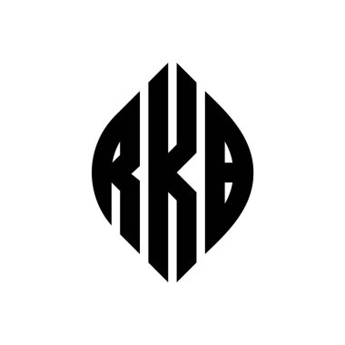 Çember ve elips şekilli RKB daire harf logosu tasarımı. Typographic tarzında RKB elips harfleri. Üç baş harf daire şeklinde bir logo oluşturuyor. RKB Çember Amblemi Soyut Monogram Harf İşaretleyici Vektörü.