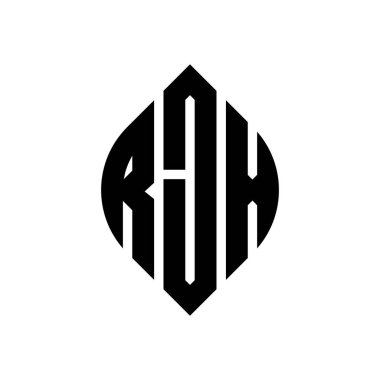 Çember ve elips şekilli RJX daire harf logosu tasarımı. Typographic tarzında RJX elips harfleri. Üç baş harf daire şeklinde bir logo oluşturuyor. RJX Çember Amblemi Soyut Monogram Harf İşaretleyici Vektörü.