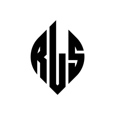 Çember ve elips şekilli RLS daire harf logosu tasarımı. Typographic tarzında RLS elips harfleri. Üç baş harf daire şeklinde bir logo oluşturuyor. RLS Çemberi Amblemi Soyut Monogram Harf İşaretleyici Vektörü.