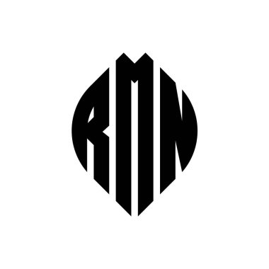 Çember ve elips şekilli RMN daire harfli logo tasarımı. Typographic tarzında RMN elips harfleri. Üç baş harf daire şeklinde bir logo oluşturuyor. RMN Çember Amblemi Soyut Monogram Harf İşaretleyici Vektörü.
