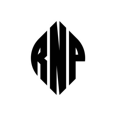 Çember ve elips şekilli RNP daire harf logosu tasarımı. Typographic tarzında RNP elips harfleri. Üç baş harf daire şeklinde bir logo oluşturuyor. RNP Çember Amblemi Soyut Monogram Harf İşaretleyici Vektörü.