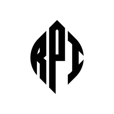 Çember ve elips şekilli RPI daire harf logosu tasarımı. Typographic tarzında RPI elips harfleri. Üç baş harf daire şeklinde bir logo oluşturuyor. RPI Çember Amblemi Soyut Monogram Harf İşaretleyici Vektörü.