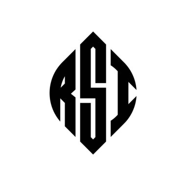 Çember ve elips şekilli RSI daire harf logosu tasarımı. Typographic tarzında RSI elips harfleri. Üç baş harf daire şeklinde bir logo oluşturuyor. RSI Çemberi Amblemi Soyut Monogram Harf İşaretleyici Vektörü.