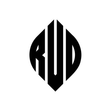 Çember ve elips şekilli RVD daire harf logosu tasarımı. Typographic tarzında RVD elips harfleri. Üç baş harf daire şeklinde bir logo oluşturuyor. RVD Çember Amblemi Soyut Monogram Harf İşaretleyici Vektörü.