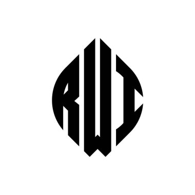 Çember ve elips şekilli RWI daire harf logosu tasarımı. Typographic tarzında RWI elips harfleri. Üç baş harf daire şeklinde bir logo oluşturuyor. RWI Çember Amblemi Soyut Monogram Harf İşaretleme Vektörü.