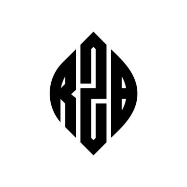 Çember ve elips şekilli RZB daire harf logosu tasarımı. Typographic tarzında RZB elips harfleri. Üç baş harf daire şeklinde bir logo oluşturuyor. RZB Çember Amblemi Soyut Monogram Harf İşaretleyici Vektörü.