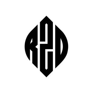 Çember ve elips şekilli RZO yuvarlak harf logosu tasarımı. Typographic tarzında RZO elips harfleri. Üç baş harf daire şeklinde bir logo oluşturuyor. RZO Çemberi Amblemi Soyut Monogram Harf İşaretleyici Vektörü.