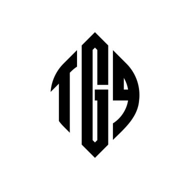 Çember ve elips şekilli TGQ daire harf logosu tasarımı. Tipografik biçimli TGQ elips harfleri. Üç baş harf daire şeklinde bir logo oluşturuyor. TGQ Çember Amblemi Soyut Monogram Harf İşaretleyici Vektörü.