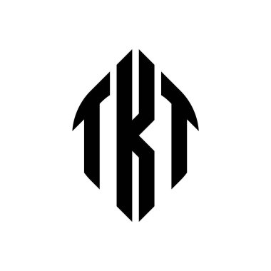 Çember ve elips şekilli TKT daire harf logosu tasarımı. Tipografik biçimli TKT elips harfleri. Üç baş harf daire şeklinde bir logo oluşturuyor. TKT Çemberi Amblemi Soyut Monogram Harf İşaretleyici Vektörü.