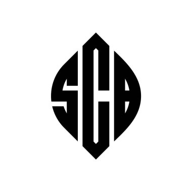 Çember ve elips şekilli SCB daire harf logosu tasarımı. Typographic tarzında SCB elips harfleri. Üç baş harf daire şeklinde bir logo oluşturuyor. SCB Çemberi Amblemi Soyut Monogram Harf İşaretleme Vektörü.