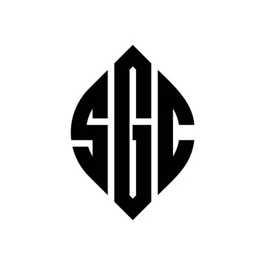 Çember ve elips şekilli SGC daire harf logosu tasarımı. Typographic tarzında SGC elips harfleri. Üç baş harf daire şeklinde bir logo oluşturuyor. SGC Çember Amblemi Soyut Monogram Harf İşaretleyici Vektörü.
