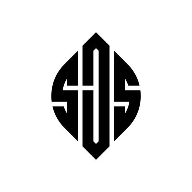 Çember ve elips şekilli SJS daire harf logosu tasarımı. Tipografik biçimli SJS elips harfleri. Üç baş harf daire şeklinde bir logo oluşturuyor. SJS Çember Amblemi Soyut Monogram Harf İşaretleyici Vektörü.