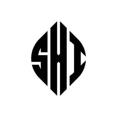 Çember ve elips şekilli SXI daire harf logosu tasarımı. Typographic tarzında SXI elips harfleri. Üç baş harf daire şeklinde bir logo oluşturuyor. SXI Çember Amblemi Soyut Monogram Harf İşaretleyici Vektörü.