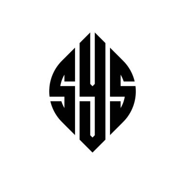 Çember ve elips şekilli SYS daire harfli logo tasarımı. SYS elips harfleri tipografik tarzda. Üç baş harf daire şeklinde bir logo oluşturuyor. SYS Çember Amblemi Soyut Monogram Harf İşaretleme Vektörü.