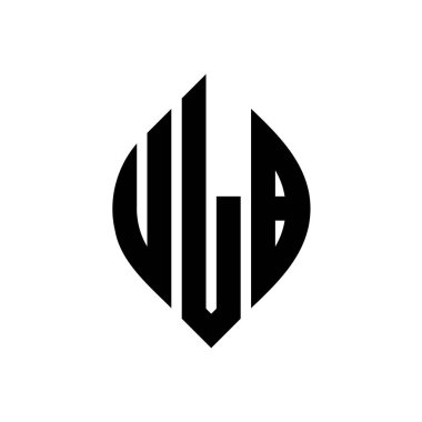 ULB circle letter logo design with circle and ellipse shape. ULB ellipse letters with typographic style. The three initials form a circle logo. ULB Circle Emblem Abstract Monogram Letter Mark Vector.