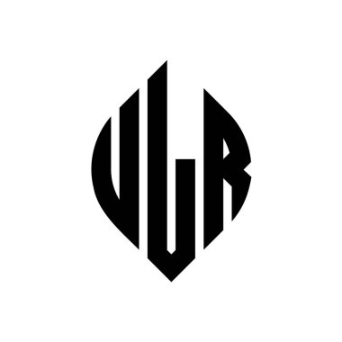 Çember ve elips şekilli ULR daire harf logosu tasarımı. Typographic tarzında ULR elips harfleri. Üç baş harf daire şeklinde bir logo oluşturuyor. ULR Çember Amblemi Soyut Monogram Harf İşaretleme Vektörü.