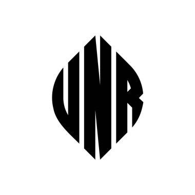 Çember ve elips şekilli UNR daire harf logosu tasarımı. Typographic tarzında UNR elips harfleri. Üç baş harf daire şeklinde bir logo oluşturuyor. UNR Çember Amblemi Soyut Monogram Harf İşaretleyici Vektörü.
