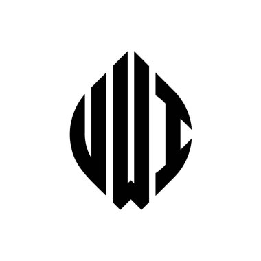 Çember ve elips şekilli UWI daire harf logosu tasarımı. Tipografik tarzda UWI elips harfleri. Üç baş harf daire şeklinde bir logo oluşturuyor. UWI Çember Amblemi Soyut Monogram Harf İşaretleyici Vektörü.
