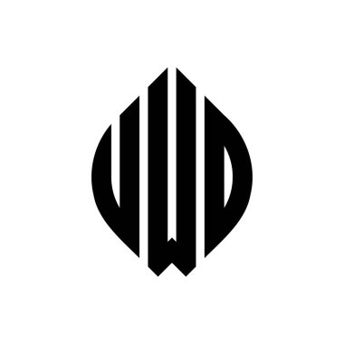 Çember ve elips şekilli UWO daire harf logosu tasarımı. Typographic tarzında UWO elips harfleri. Üç baş harf daire şeklinde bir logo oluşturuyor. UWO Çemberi Amblemi Soyut Monogram Harf İşaretleyici Vektörü.