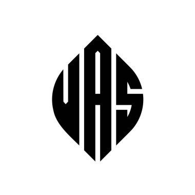 Çember ve elips şekilli VAS daire harf logosu tasarımı. Tipografik şekilli VAS elips harfleri. Üç baş harf daire şeklinde bir logo oluşturuyor. VAS Çember Amblemi Soyut Monogram Harf İşaretleme Vektörü.