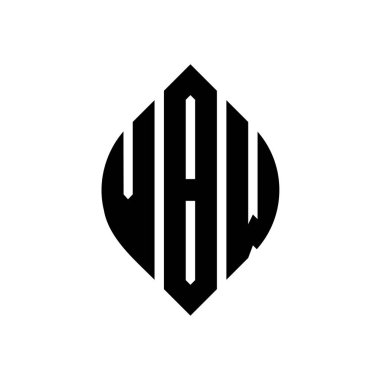 Çember ve elips şekilli VBW daire harf logosu tasarımı. Tipografik biçimli VBW elips harfleri. Üç baş harf daire şeklinde bir logo oluşturuyor. VBW Çember Amblemi Soyut Monogram Harf İşaretleyici Vektörü.