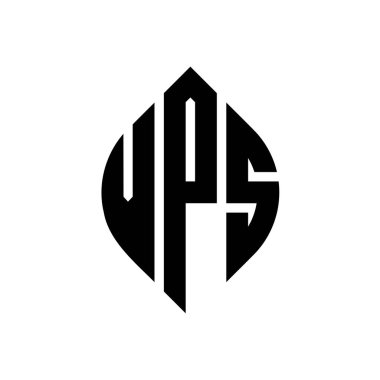 Çember ve elips şekilli VPS daire harf logosu tasarımı. Tipografik tarzda VPS elips harfleri. Üç baş harf daire şeklinde bir logo oluşturuyor. VPS Çemberi Amblemi Soyut Monogram Harf İşaretleme Vektörü.