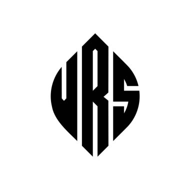 Çember ve elips şekilli VRS daire harf logosu tasarımı. Tipografik tarzda VRS elips harfleri. Üç baş harf daire şeklinde bir logo oluşturuyor. VRS Çemberi Amblemi Soyut Monogram Harf İşaretleme Vektörü.