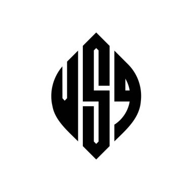 Çember ve elips şekilli VSQ daire harf logosu tasarımı. Tipografik biçimli VSQ elips harfleri. Üç baş harf daire şeklinde bir logo oluşturuyor. VSQ Çember Amblemi Soyut Monogram Harf İşaretleyici Vektörü.