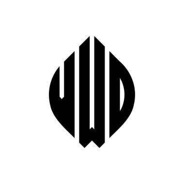 Çember ve elips şekilli VWO daire harf logosu tasarımı. Tipografik biçimli VWO elips harfleri. Üç baş harf daire şeklinde bir logo oluşturuyor. VWO Çember Amblemi Soyut Monogram Harf İşaretleyici Vektörü.