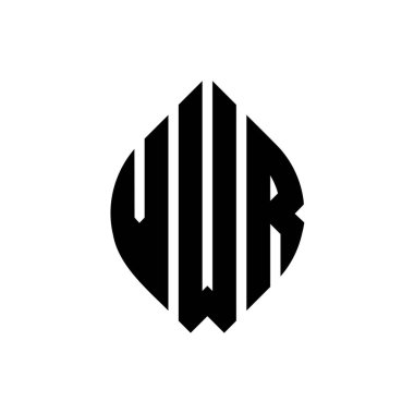 Çember ve elips şekilli VWR daire harf logosu tasarımı. Tipografik biçimli VWR elips harfleri. Üç baş harf daire şeklinde bir logo oluşturuyor. VWR Çember Amblemi Soyut Monogram Harf İşaretleyici Vektörü.