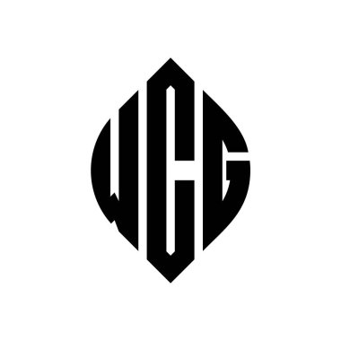 Çember ve elips şekilli WCG daire harfli logo tasarımı. Tipografik biçimli WCG elips harfleri. Üç baş harf daire şeklinde bir logo oluşturuyor. WCG Çember Amblemi Soyut Monogram Harf İşaretleyici Vektörü.