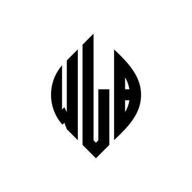 Çember ve elips şekilli WLB daire harf logosu tasarımı. Tipografik biçimli WLB elips harfleri. Üç baş harf daire şeklinde bir logo oluşturuyor. WLB Çember Amblemi Soyut Monogram Harf İşaretleyici Vektörü.