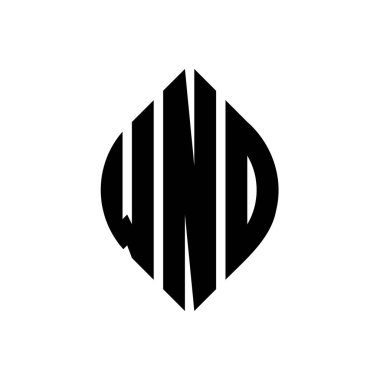 Çember ve elips şekilli WND daire harf logosu tasarımı. Tipografik biçimli WND elips harfleri. Üç baş harf daire şeklinde bir logo oluşturuyor. WND Çember Amblemi Soyut Monogram Harf İşaretleyici Vektörü.
