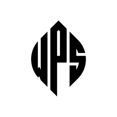 Çember ve elips şekilli WPS daire harf logosu tasarımı. WPS elips harfleri tipografik tarzda. Üç baş harf daire şeklinde bir logo oluşturuyor. WPS Çemberi Amblemi Soyut Monogram Harf İşaretleme Vektörü.