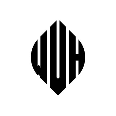 Çember ve elips şekilli WVH daire harf logosu tasarımı. Tipografik biçimli WVH elips harfleri. Üç baş harf daire şeklinde bir logo oluşturuyor. WVH Çember Amblemi Soyut Monogram Harf İşaretleyici Vektörü.
