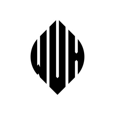 Çember ve elips şekilli WVX daire harf logosu tasarımı. Tipografik şekilli WVX elips harfleri. Üç baş harf daire şeklinde bir logo oluşturuyor. WVX Çember Amblemi Soyut Monogram Harf İşaretleyici Vektörü.