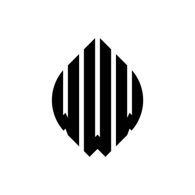 Çember ve elips şekilli WWW daire harf logosu tasarımı. WWW elips harfleri tipografik tarzda. Üç baş harf daire şeklinde bir logo oluşturuyor. WWW Çemberi Amblemi Soyut Monogram Harf İşaretleyici Vektörü.