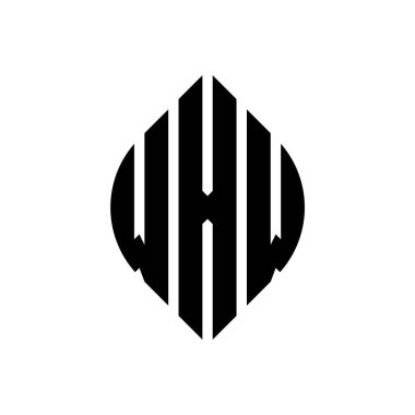 Çember ve elips şekilli WXW daire harf logosu tasarımı. Tipografik biçimli WXW elips harfleri. Üç baş harf daire şeklinde bir logo oluşturuyor. WXW Çember Amblemi Soyut Monogram Harf İşaretleyici Vektörü.